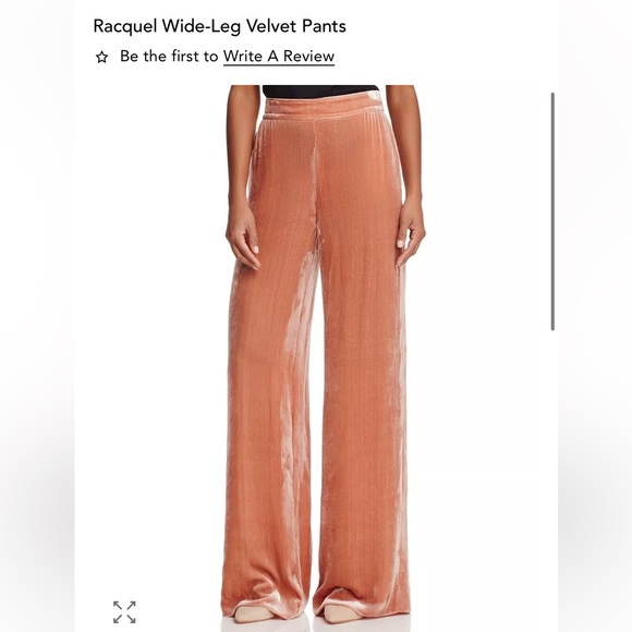 Alice + Olivia Pants - Alice + Olivia Velvet Wide-Leg Pants in Peach BRAND NEW WITH TAGS